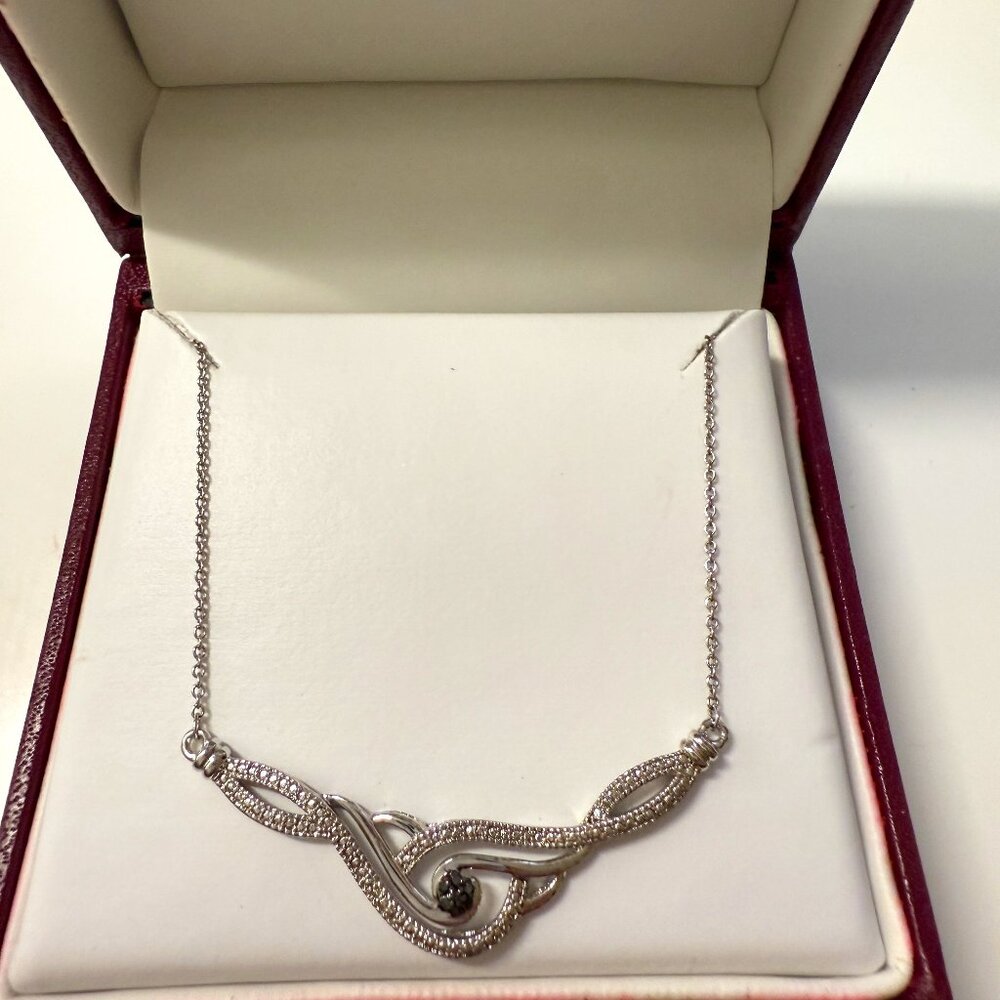 New Silver Necklace with Micro-Diamonds from Helzberg Diamonds